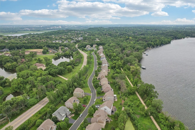 18482 Aubrie Ct, Eden Prairie, MN 55347 - aerial perspective of suburban area featuring a nearby body of water and a heavily wooded area