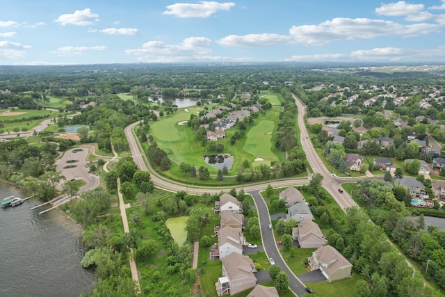 18482 Aubrie Ct, Eden Prairie, MN 55347 - aerial overview of property's location featuring a large body of water, nearby suburban area, and a golf course