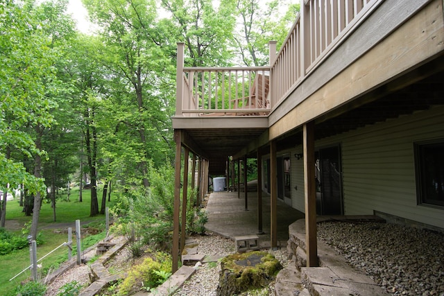 27488 Ridgewood Dr, Merrifield, MN 56465 - view of patio featuring a wooden deck