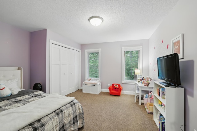 360 117th Ave NW, Coon Rapids, MN 55448 - bedroom with a closet, carpet, and a textured ceiling