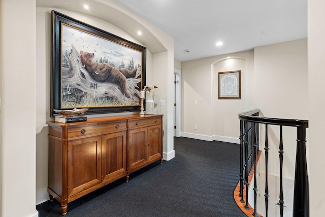 1501 June Ave S, Golden Valley, MN 55416 - hallway with an upstairs landing and recessed lighting
