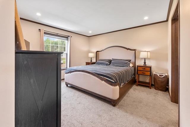 16536 Hook Cir, Pokegama Twp, MN 55030 - carpeted bedroom with ornamental molding and recessed lighting