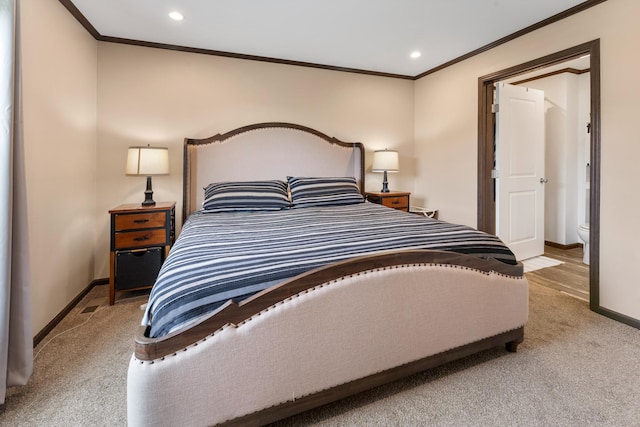 16536 Hook Cir, Pokegama Twp, MN 55030 - carpeted bedroom with ornamental molding and recessed lighting