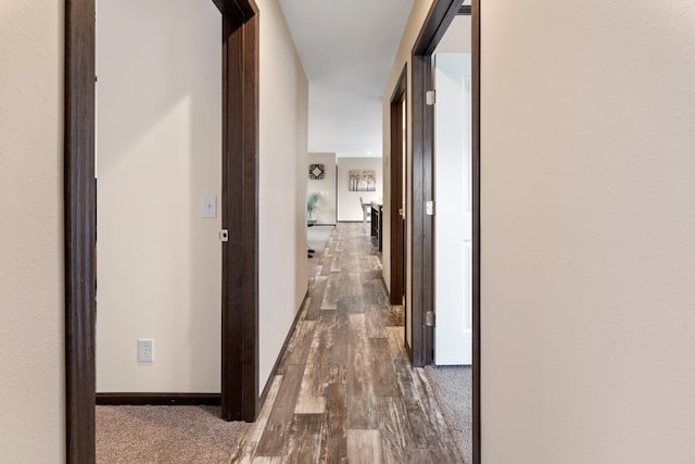 16536 Hook Cir, Pokegama Twp, MN 55030 - hall featuring baseboards and dark wood-style flooring