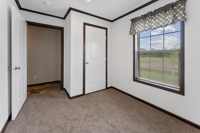 16536 Hook Cir, Pokegama Twp, MN 55030 - unfurnished bedroom with crown molding and light carpet
