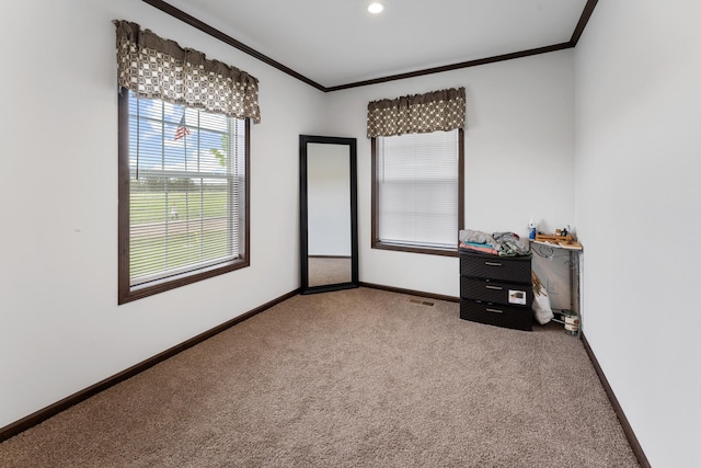 16536 Hook Cir, Pokegama Twp, MN 55030 - carpeted empty room featuring crown molding