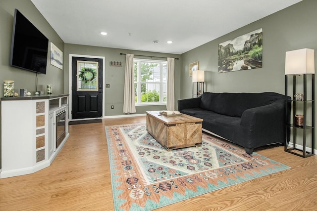 1146 100th Dr NE Unit A, Blaine, MN 55434 - living room with light wood-style flooring and recessed lighting
