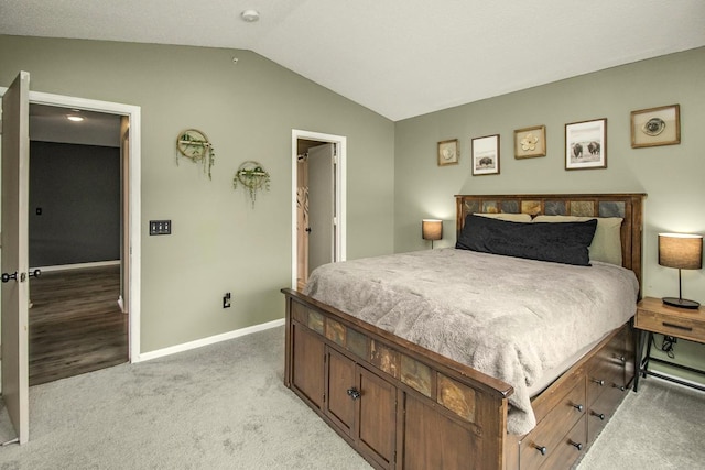 1146 100th Dr NE Unit A, Blaine, MN 55434 - bedroom featuring vaulted ceiling and light colored carpet