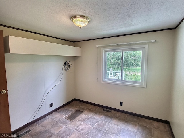 318 Alder Rd, Lynden Twp, MN 55382 - spare room featuring crown molding and a textured ceiling