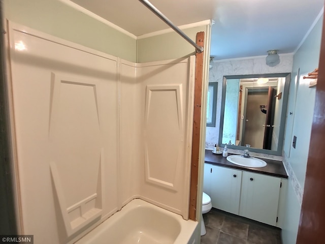 318 Alder Rd, Lynden Twp, MN 55382 - full bath featuring vanity, shower / tub combination, and tile patterned floors