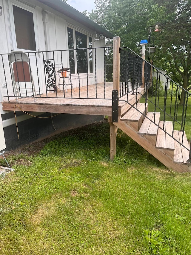 4503 Hawk Ridge Rd, Grasston, MN 55030 - wooden deck featuring a yard
