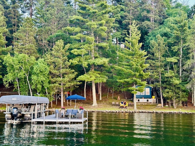 12332 Manhattan Point Blvd, Crosslake, MN 56442 - dock area with a water view and boat lift