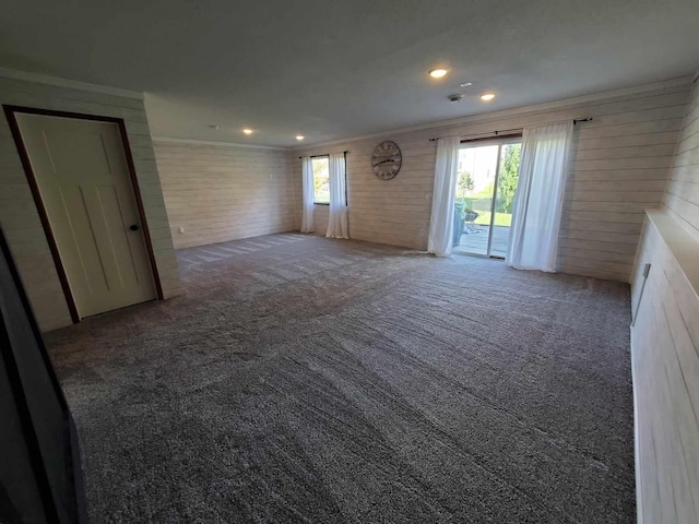 12383 Midway Cir NE, Blaine, MN 55449 - carpeted spare room featuring recessed lighting and ornamental molding