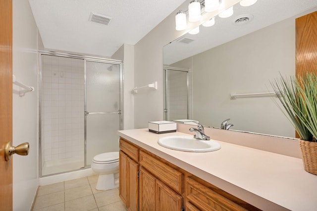 3924 Denmark Ave, Eagan, MN 55123 - bathroom featuring tile patterned floors, toilet, a shower stall, and vanity