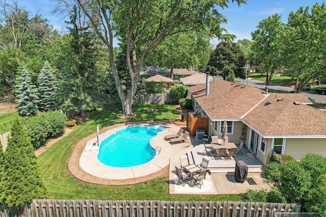 9452 Stevens Ave S, Bloomington, MN 55420 - view of swimming pool with a wooden deck and outdoor dining area