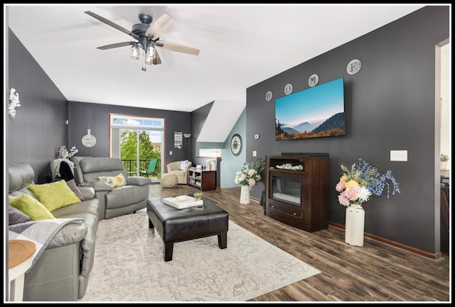 8065 Kirkwood Ln N Unit 82, Maple Grove, MN 55369 - living room with wood finished floors and a ceiling fan