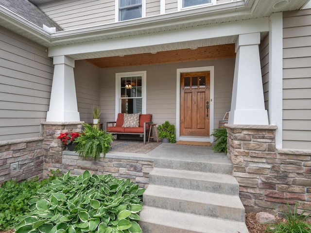 1776 Lockridge Ct, Waconia, MN 55387 - entrance to property featuring a porch and stone siding