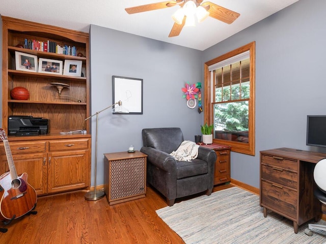 1776 Lockridge Ct, Waconia, MN 55387 - office space with light wood-type flooring, a ceiling fan, and baseboards