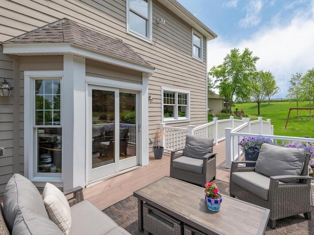 1776 Lockridge Ct, Waconia, MN 55387 - wooden terrace featuring an outdoor hangout area
