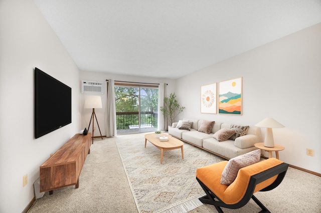2800 Hillsboro Ave N Unit 214, New Hope, MN 55427 - living area with light colored carpet and a wall unit AC