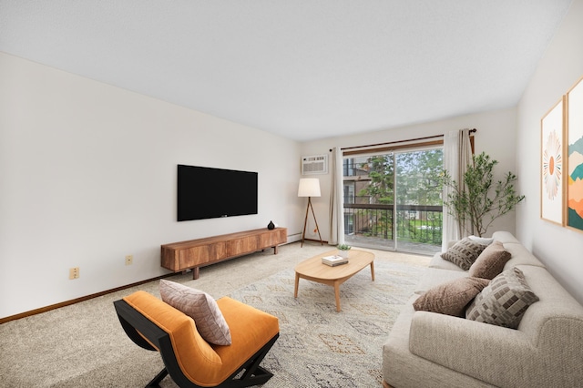 2800 Hillsboro Ave N Unit 214, New Hope, MN 55427 - living room with carpet and a wall mounted air conditioner