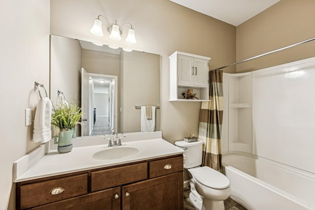 12083 79th St NE, Otsego, MN 55330 - bathroom with vanity, shower / bathtub combination with curtain, and toilet