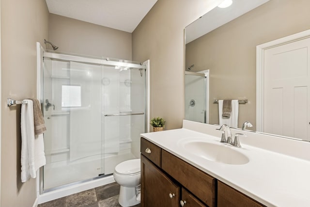 12083 79th St NE, Otsego, MN 55330 - full bath featuring a stall shower, toilet, and vanity