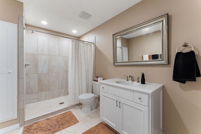 809 Cologne Ln, Waverly, MN 55390 - bathroom with a tile shower, vanity, and recessed lighting