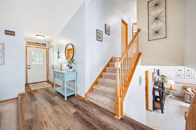 1590 Fountain Ln, Waconia, MN 55387 - entryway featuring stairway and wood finished floors