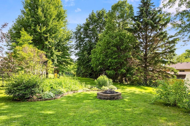 1590 Fountain Ln, Waconia, MN 55387 - view of green lawn with an outdoor fire pit