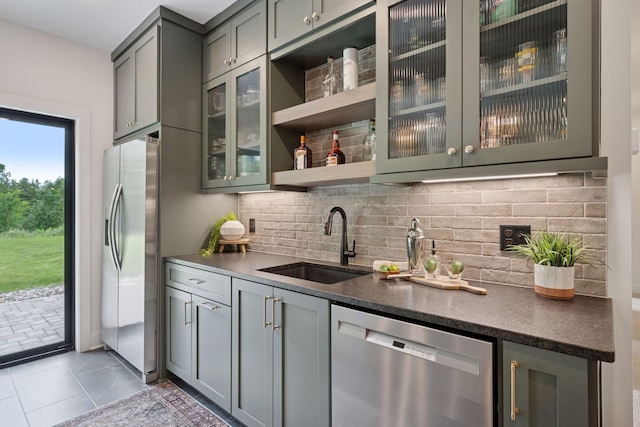 11278 Eastwood Ave SE, Delano, MN 55328 - indoor wet bar featuring appliances with stainless steel finishes and tasteful backsplash
