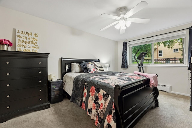 1901 Emerson Ave S Unit 104, Minneapolis, MN 55403 - bedroom with carpet floors, baseboard heating, and a ceiling fan