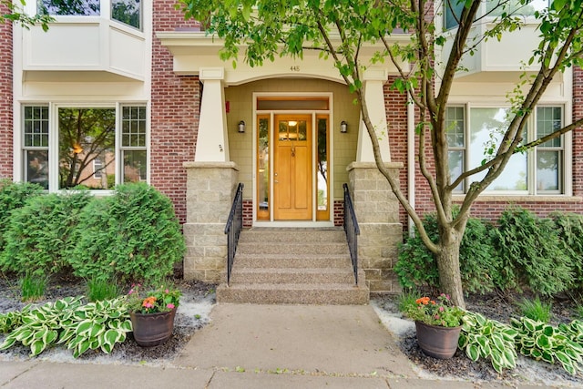 448 3rd St, Excelsior, MN 55331 - property entrance featuring brick siding