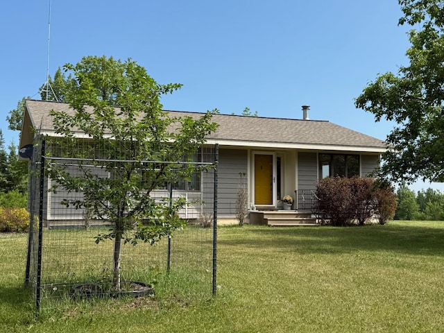 11391 Briski Rd, Balkan Twp, MN 55719 - ranch-style home featuring a front lawn and roof with shingles