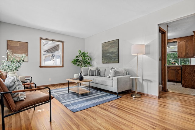 4618 Jefferson St NE, Columbia Heights, MN 55421 - living room featuring light wood-style flooring and baseboards