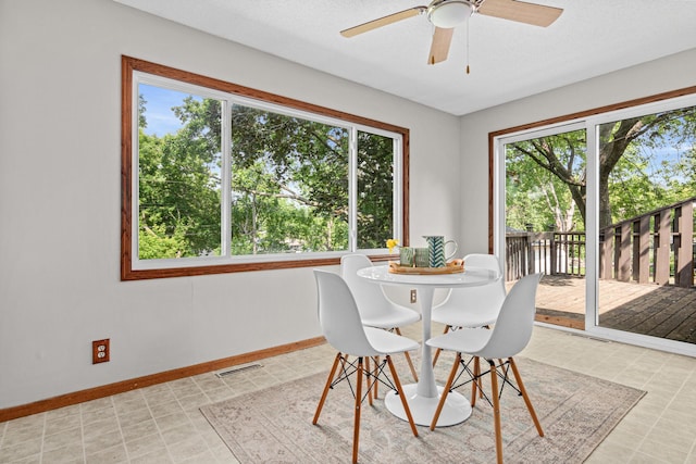 4618 Jefferson St NE, Columbia Heights, MN 55421 - dining room with plenty of natural light, baseboards, and ceiling fan