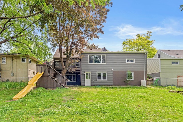4618 Jefferson St NE, Columbia Heights, MN 55421 - back of house with stairway and a deck