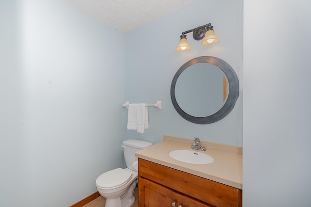 29259 Wildwood Rd, Chisago City, MN 55013 - half bath with vanity, tile patterned floors, and a textured ceiling