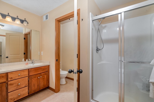 29259 Wildwood Rd, Chisago City, MN 55013 - full bath with double vanity, a stall shower, and tile patterned floors
