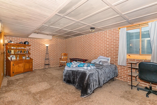 W7340 163rd Ave, Hager City, WI 54014 - bedroom featuring brick wall and carpet