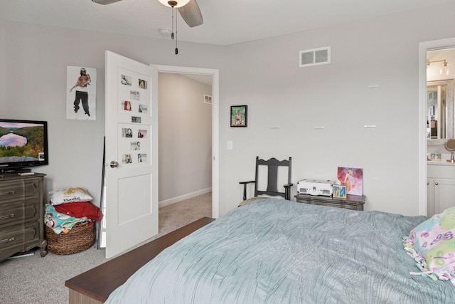 7465 Glengarry Pl, Eden Prairie, MN 55344 - bedroom with carpet, ceiling fan, and connected bathroom
