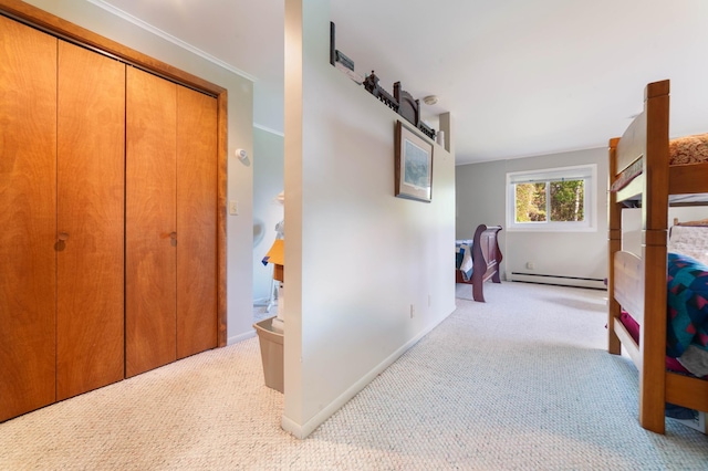 1928 Loop Rd, Two Harbors, MN 55616 - hall featuring carpet flooring, baseboard heating, and baseboards