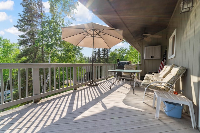 1928 Loop Rd, Two Harbors, MN 55616 - wooden terrace with a ceiling fan