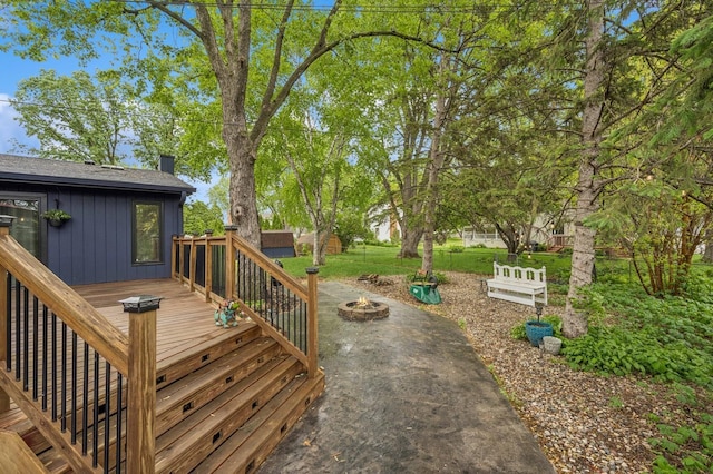 2500 Ensign Ave N, Golden Valley, MN 55427 - wooden terrace featuring a fire pit