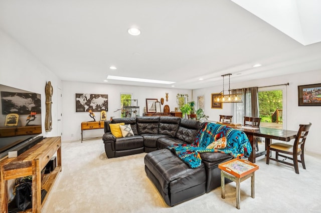 2500 Ensign Ave N, Golden Valley, MN 55427 - living area with light carpet, recessed lighting, and a skylight