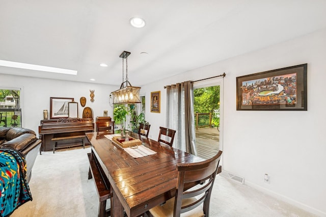 2500 Ensign Ave N, Golden Valley, MN 55427 - dining space with light colored carpet, healthy amount of natural light, and recessed lighting