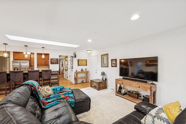 2500 Ensign Ave N, Golden Valley, MN 55427 - living area featuring a skylight and recessed lighting
