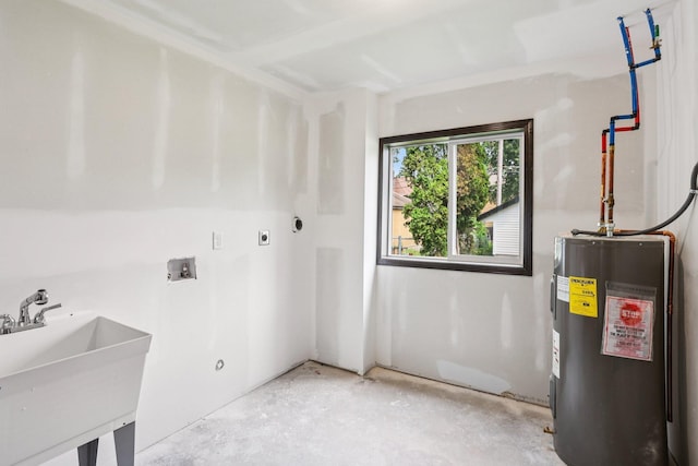 933 Beech St, Saint Paul, MN 55106 - laundry room with electric dryer hookup, electric water heater, and hookup for a washing machine