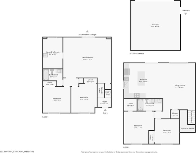 933 Beech St, Saint Paul, MN 55106 - view of home floor plan