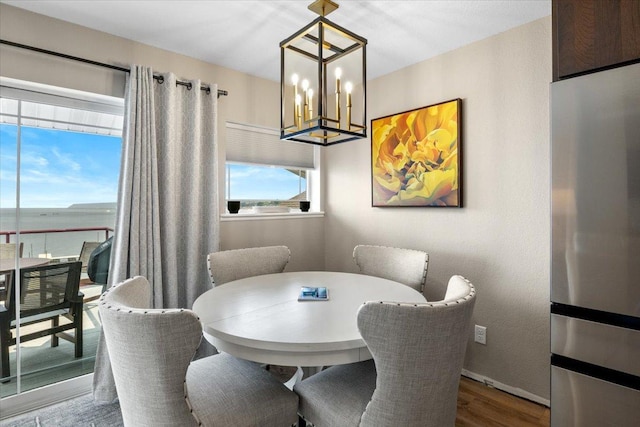 1702 Lakeshore Dr Unit 3, Lake City, MN 55041 - dining space with a chandelier and wood finished floors